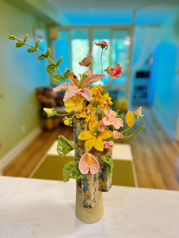 C12 Sonata In Spring | Bouquet ( Lilies, leaves and small wildflowers )