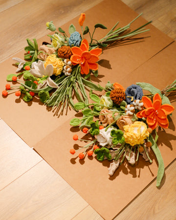 C3 Golden Radiance | Bouquet ( Lilies, leaves, betties, 20 branches totally )