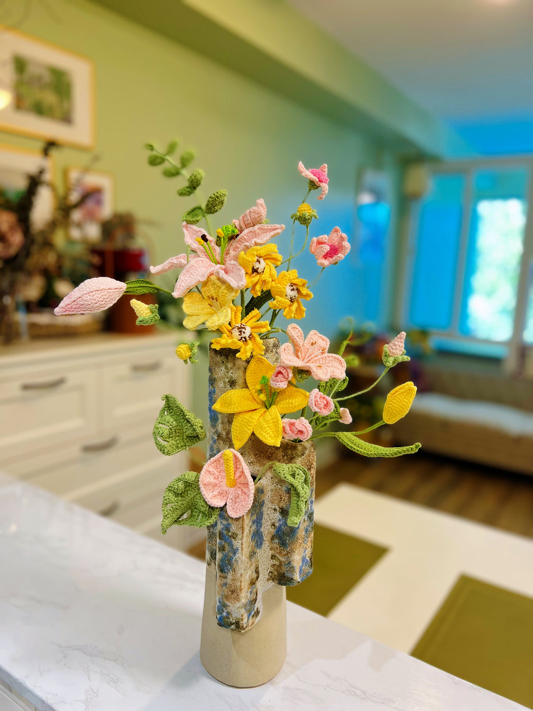C12 Sonata In Spring | Bouquet ( Lilies, leaves and small wildflowers )