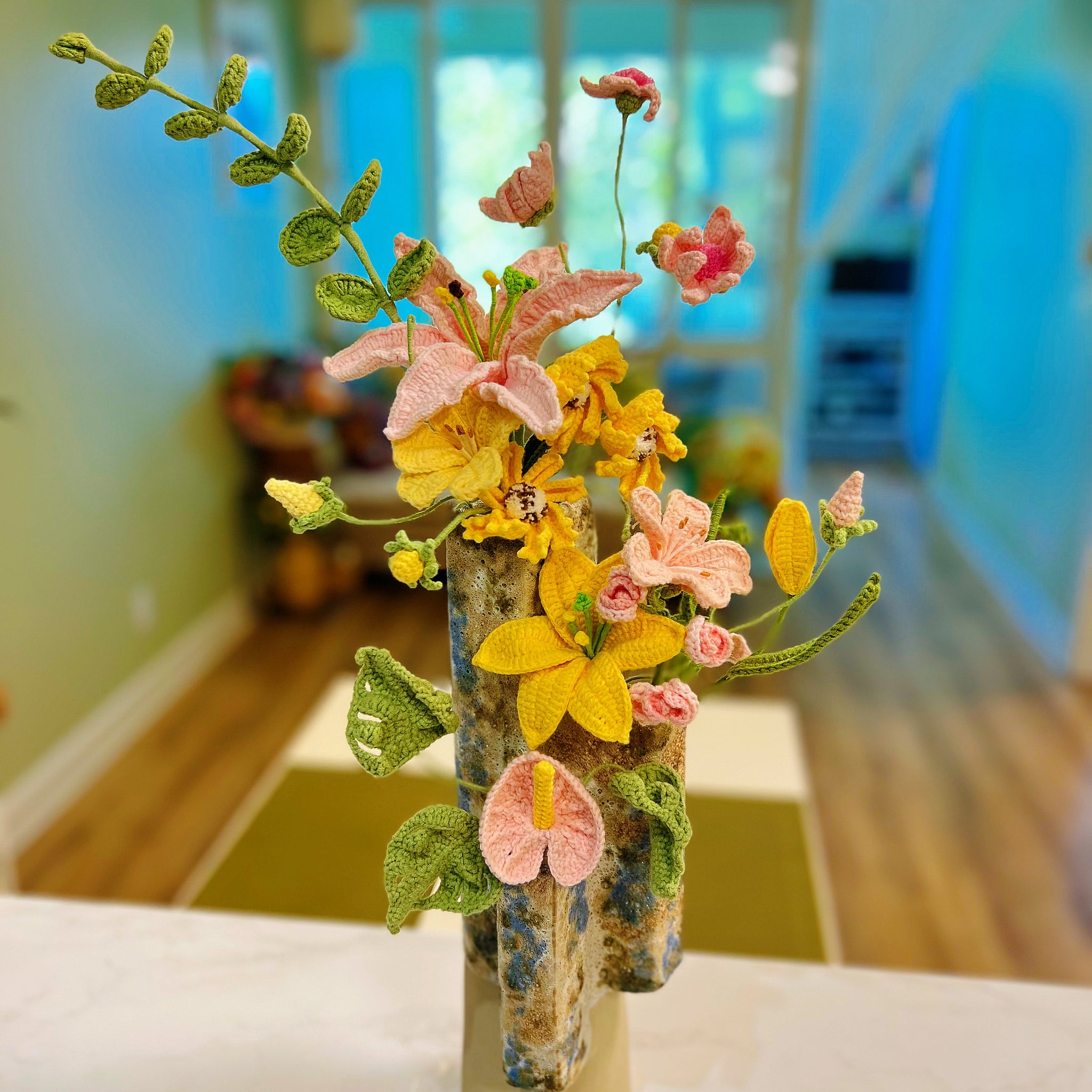 C12 Sonata In Spring | Bouquet ( Lilies, leaves and small wildflowers )