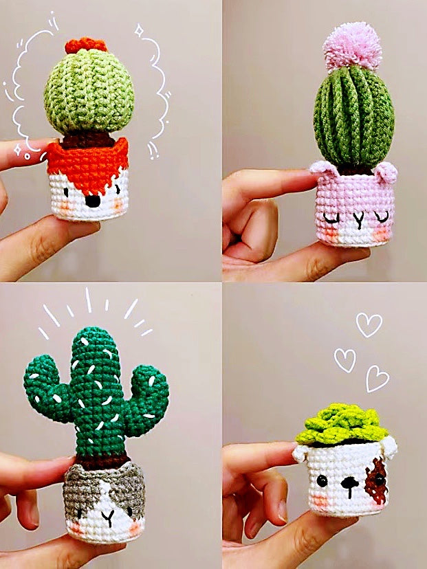 Potted Cactus Pair – Set C ｜Mini Crochet Decor Duo（Choose Any 2)