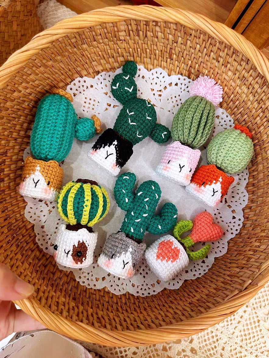 Potted Cactus Pair – Set C ｜Mini Crochet Decor Duo（Choose Any 2)
